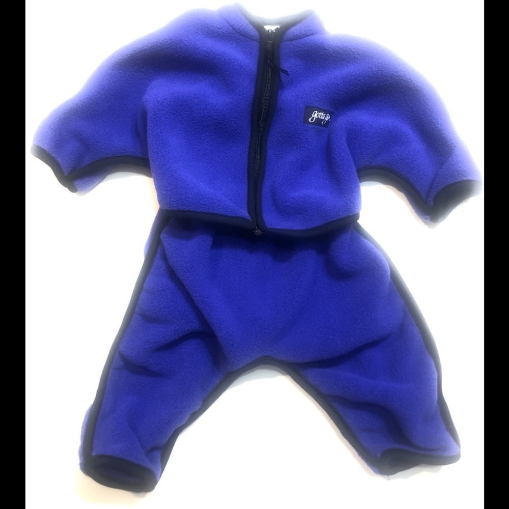 Gotta go, fleece snowsuit
